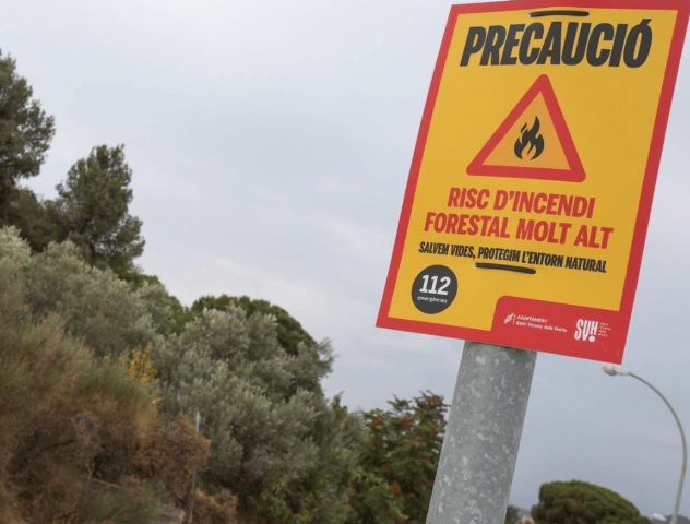 Alerta per risc d’incendi forestal a Sant Vicenç dels Horts
