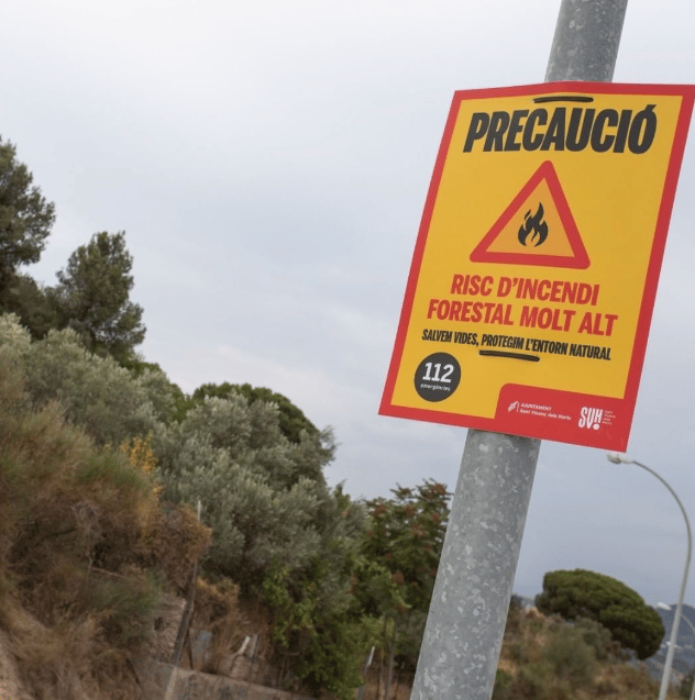 Alerta por riesgo de incendio forestal en Sant Vicenç dels Horts